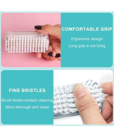 PIZSIET 8-Piece Double-Sided Hand Washing Brush Set - Nail Brush Transparent Nail Brush & 2 Nail Files for Kids & Bathroom Cleaning - Buy Online on GoSupps.com