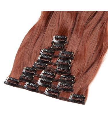 SEGO Clip in Hair Extensions - Wavy Red Brown 24 (61cm) - 8 Wefts - Realistic Hairpiece for Volume & Length - Buy Online on GoSupps.com