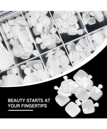 Ranrose 200PC Full Cover Acrylic Fake Toenail Tips - 10 Sizes False Toe Nails with Box for Foot Manicure - Press On Artificial Toenails in White - Buy Online on GoSupps.com