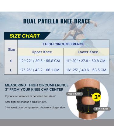 1-Pack Patella Knee Brace for Arthritis Pain Relief - Knee Compression Sleeve for Support & Workout - Large Size for Men and Women - Buy Online on GoSupps.com