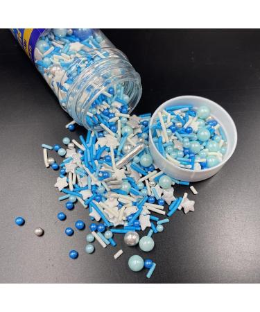 Sprinkles Blue Silver White edible pearls 120g/ 4.2oz mix Cake sprinkles for cake decorating Jimmies Cupcake Manvscakes Traditional Christmas Metallic Confetti Thanksgiving Autumn Holiday - Buy Online on GoSupps.com