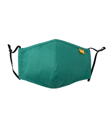 Spring Notion Reusable Washable Solid Color Cotton Cloth Face Mask Hunter Green Medium Hunter Green Medium (Pack of 1)
