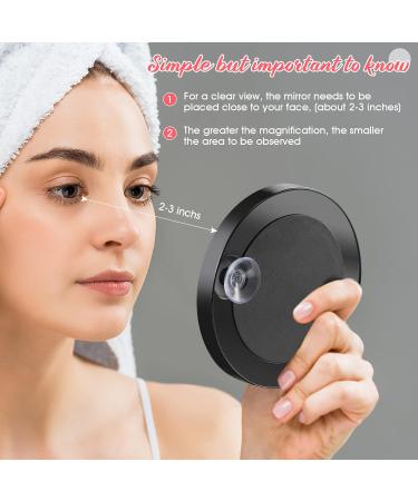 BBTO 20 Compartment Magnification Mirror Tweezers Scissors Kit - 20x Compact Travel Makeup Mirrors with Suction Cups for Women & Men 8.8 cm Black - Buy Online on GoSupps.com