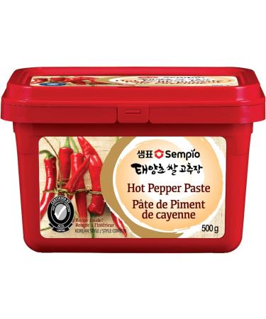 Hot Pepper Paste Bundle. Includes (1) Package of Sempio Hot Pepper Paste (Gochujang) (500g) with BIG MAPLE Trivia Cards. Great for Stews Marinades for Meat Soups Eggs Chicken Wings
