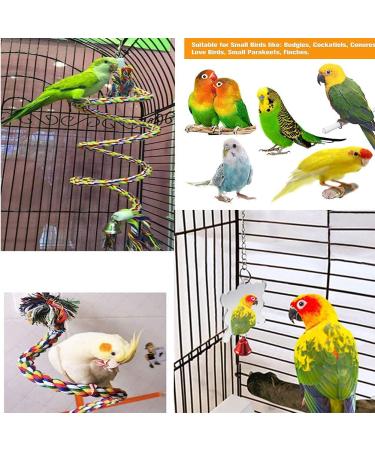 JIAYUE Bird Toys | Rope Bungee Chewing Toy for Parrots & Small Birds (9pcs) - Cage Accessories for Parakeets, Cockatiels, Macaws, Lovebirds - Buy Online on GoSupps.com