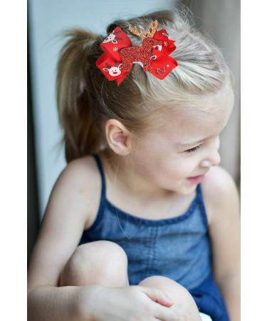 5 Pcs Christmas Sequins Alligator Clips | Girls Hair Bows Barrettes | Santa, Christmas Tree & Elk Styles - Buy Online on GoSupps.com