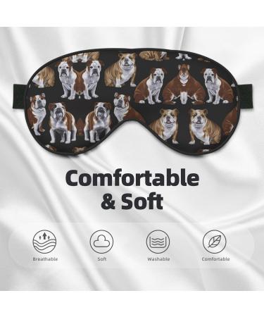 English Bulldogs Print Unisex Sleeping Eye Mask | Soft Comfortable Light-Blocking | Perfect for Travel & Relaxation - Buy Online on GoSupps.com