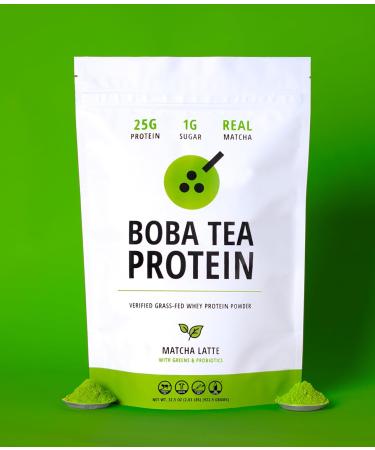 Boba Tea Protein Matcha Latte | 25g Grass-Fed Whey Protein Isolate Powder | Gluten-Free & Soy-Free Bubble Tea Protein Drink | Real Ingredients & Lactose-Free Protein Drink | 25 Servings Matcha Latte 25 Servings - Buy Online on GoSupps.com