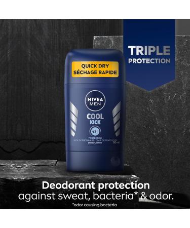 NIVEA Men Cool Kick Deodorant Stick | Men s Deodorant | 48H Deodorant for Odor and Sweat Protection | Suitable for all skin types | Dermatologically Tested 50 mL Stick Cool-Kick - Buy Online on GoSupps.com