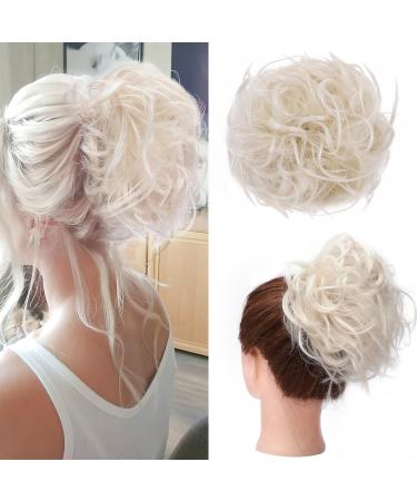 Fashion Tousled Hair Extensions Hairpiece Scrunchie Straight Elastic updo Scrunchy BUN Brown Blonde Instant Ponytail wig Hairdo White Blonde