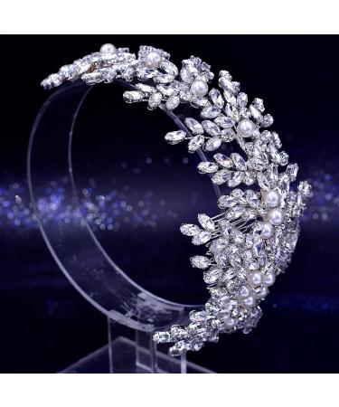 AMORARSI Pearl Rhinestone Wedding Hair Comb - Crystal Bridal Hair Accessories for Bridesmaids (Silver) - Buy Online on GoSupps.com