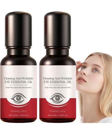 Huile essentielle pour les yeux raffermissante anti-rides bille de roulement pour les yeux l'huile de ricin avec extrait de ginseng s rum sous les yeux pour les cernes les poches (2 pi ces)