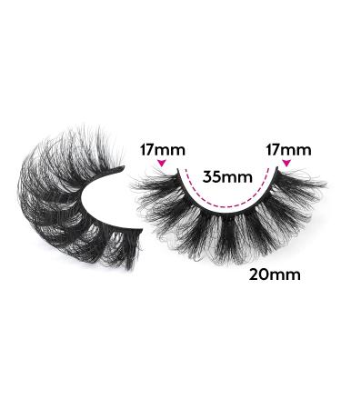 20mm Fluffy C Curl Faux Mink False Eyelashes - Dramatic Extensions Look | Eefofnn - Buy Online on GoSupps.com
