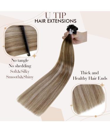 Buy Hetto Real Hair Extensions - Keratin Bonding Balayage Blonde & Dark Brown Mix - 50g 40cm 18 inch | International Shipping - Buy Online on GoSupps.com