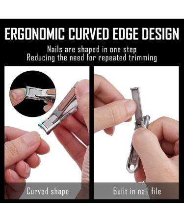 KeyUnity Titanium Foldable Nail Clipper with File German 4116 Stainless Steel Curved Trimmer for Fingernails - Suitable for Travel & Home Use - Buy Online on GoSupps.com