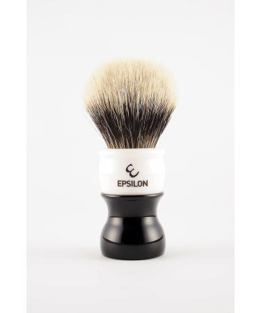 Epsilon badger shaving brush two-row white & black 52/26 mm Standard nico