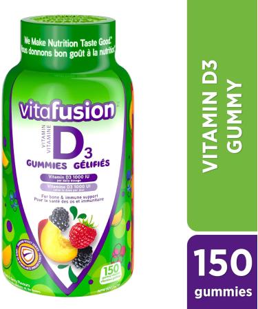 Vitafusion Sleepwell Plus Adult Vitamin Gummies 10mg Melatonin Per Daily Dose & D3 Adult Vitamin Gummies 1000 IU Vitamin D3 Daily Dose Supports Bones & Teeth* 150 Count - Buy Online on GoSupps.com