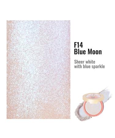 Oulac Splitter Glitzer Rouge Powder Blush - Vegan Highly Pigmented Silky Smooth Formula - 4.8g F14 Blue Moon - Durable & Gentle Shimmer for Eyes & Cheeks - Buy Online on GoSupps.com