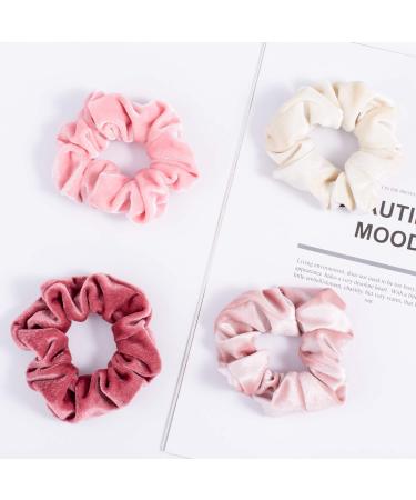 Whaline 12Pcs Blush Theme Velvet Hair Scrunchies for Women - Pink Elastic Hair Bands for Women & Teenage Girls - Buy Online on GoSupps.com