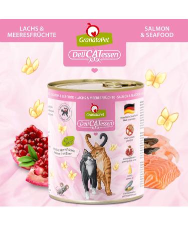 Granatapet Delicatessen Salmon & Seafood - Grain-Free Gourmet Cat Food (6 x 800g) - No Sugar Additives - Buy Online on GoSupps.com