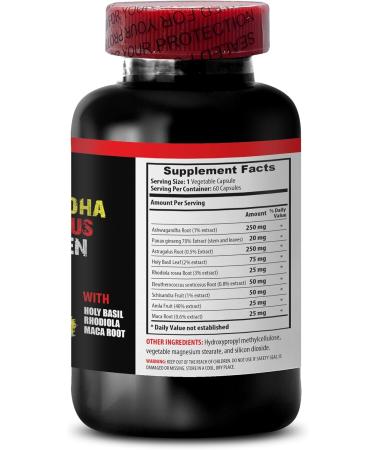 ADAPTOGEN Complex Capsules with ASHWAGANDHA Astragalus Holy Basil Rhodiola Maca Root Panax Ginseng - Enhance Focus and Cognitive Function Natural Energy Booster Immune Support 1 Bot 60 Caps - Buy Online on GoSupps.com