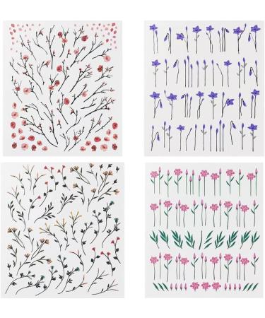 CHANGAR 6 Sheets Flowers Nail Art Stickers Self-Adhesive Colorful Spring Blossoms Floral Nail Decal Flower Leaves Sticker Charm Nail Design for Women Girls Nails Art DIY Decoration - Buy Online on GoSupps.com