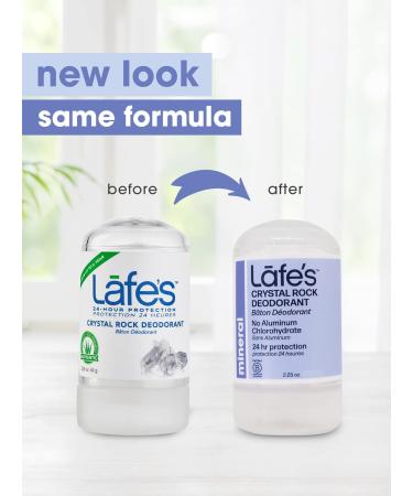 Lafe's Natural Deodorant - Unscented Crystal Mineral Rock - 2.25 oz - 6 Pack | Buy Internationally - Buy Online on GoSupps.com
