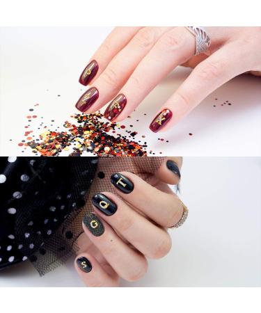 104pc 3D Letter Nail Studs & Rhinestone Decals in Gold - Alphabet Nail Design for Women & Girls - Buy Online on GoSupps.com