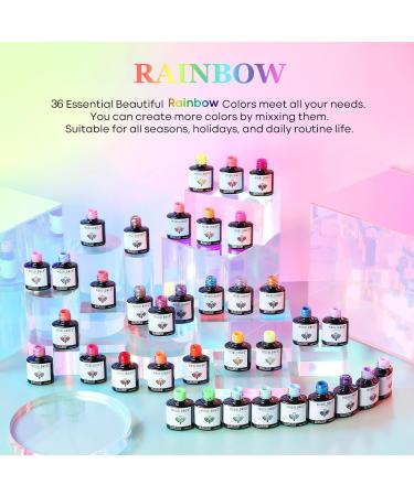 Modelones 36 Pcs Christmas Rainbow Gel Nail Polish Set - Bright Neon Holiday Colors - Glitter Soak Off Nail Art Kit - Starter DIY Gift for Women - Buy Online on GoSupps.com