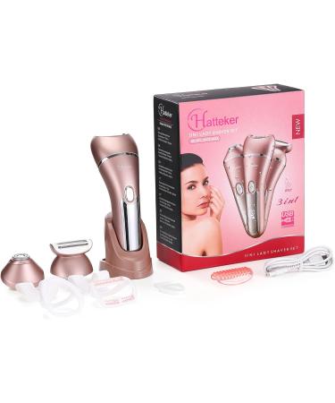 Hatteker Electric Razor for Women 3 in 1 Lady Shaver Kit - Cordless IPX7 Waterproof Rechargeable Electric Epilator for Face, Body, and Bikini - Painless and Portable - Buy Online on GoSupps.com