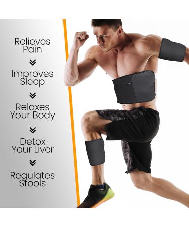 Black Castor Oil Pads for Weight Loss | Adjustable Wraps for Waist Feet Body & Neck - Unisex - Buy Online on GoSupps.com