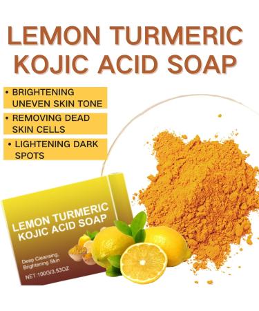 Turmeric Lemon Soap - Dark Spot Corrector Remover - Natural Soap Bar for Body & Face - Turmeric Soap for women - Skincare Handmade Soap Bar for Brighten Acne Dark Spots - Buy Online on GoSupps.com