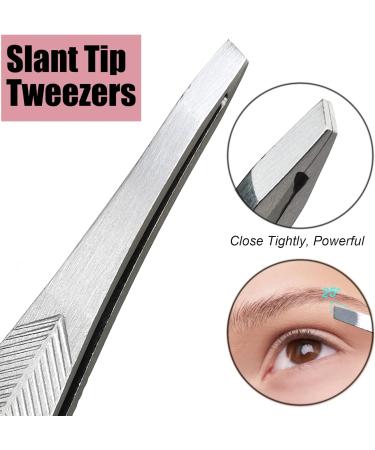 LePinko Precision Tweezer Set for Men and Women - Professional Slanted & Pointed Tweezers for Ingrown Hair, Facial Hairs, and Splinter Removal - Eyebrow Plucker with Case - Silver - Buy Online on GoSupps.com