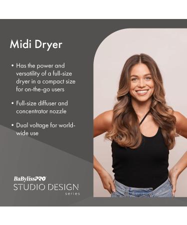 Buy BaBylissPRO Midi 1000 Watt Compact Hair Dryer - Studio Design Series | Best Hair Styling Appliances International Shipping - Buy Online on GoSupps.com