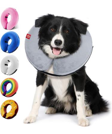 Ducomi Inflatable Dog & Cat Hinges - Post-Operation Relaxation & Comfort | Prevent Scratches & Bites - Available in Gray (Size S) - Buy Online on GoSupps.com