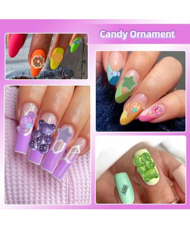3D Candy Nail Charms - Multi Color Lollipop Donuts & Bears for Acrylic Nails | Cute Nail Art DIY Decorations - Buy Online on GoSupps.com