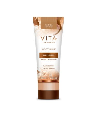 Vita Liberata Body Blur Leg and Body Makeup. Skin Perfecting Body Foundation for Flawless Bronze Easy Application Radiant Glow Evens Skin Tone  New Packaging Medium