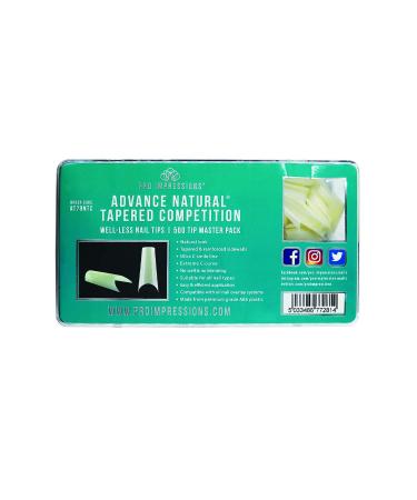 Pro Impressions 500-Piece Advance Natural Tapered Competition Nail Tips Set