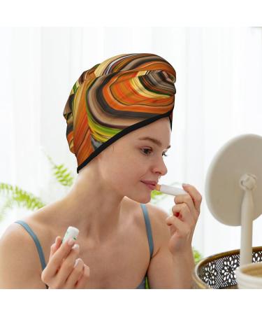 Hair Towel Wrap for Quick Drying | Colorful Swirl Hair Drying Turban with Button - Perfect Head Towel for All Hair Types - Buy Online on GoSupps.com