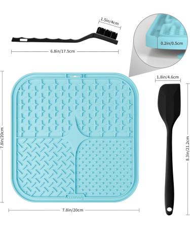 Coomazy Leak Mat for Dogs - 2-Pack Lick Mats with Silicone Spatula & Brush | Slow Feeder Dog Bath & Grooming - Blue & Purple - Buy Online on GoSupps.com