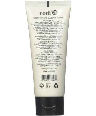 Codi Green Tea Hand & Body Lotion 100ml/3.3 fl oz - Hydrating and Nourishing Formula - Buy Online on GoSupps.com