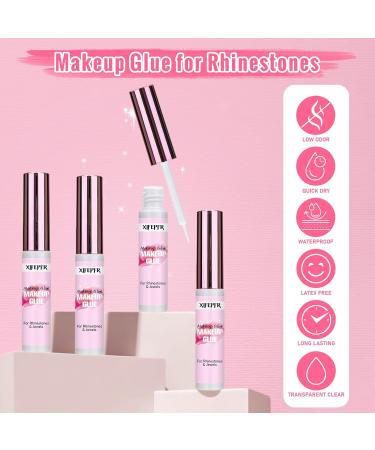 4Pcs Face Makeup Glue for Rhinestones | Long Lasting Waterproof Glitter Adhesive | Latex-Free Fast Drying | Ideal for Eye Jewels & Face Gems - Buy Online on GoSupps.com