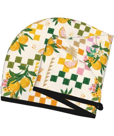 Hair Towel Wrap - Quick Drying Turban with Button | Stylish Fruit Design for Effortless Hair Care - Buy Online on GoSupps.com