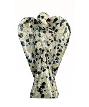 Yashcrystals Crystal Healing Gemstone Pocket Guardian Angels Reiki Powers 1.5 Hand Carved (Dalmatian Jasper)