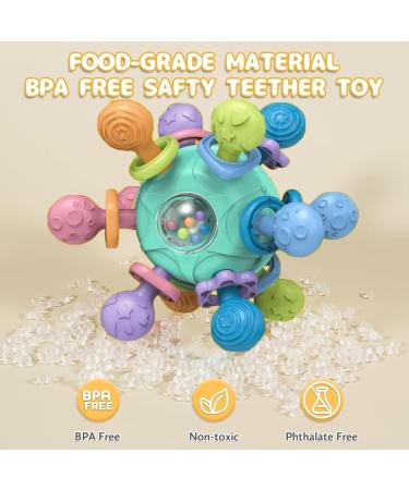 QXNDXQ Baby Teether Ball | Soft Silicone Dental Aid & Montessori Bitering Toy for Babies 0-12 Months - International Shipping Available - Buy Online on GoSupps.com