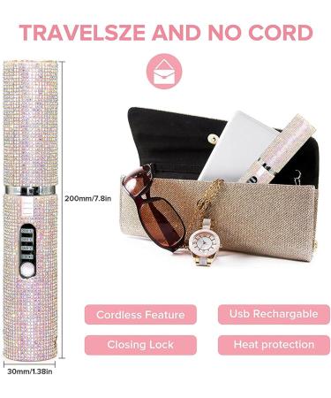 Buy Cordless Hair Straightener - 2 in 1 Curler & Straightener | Portable USB Wireless Hair Iron for Women - Pink - Buy Online on GoSupps.com