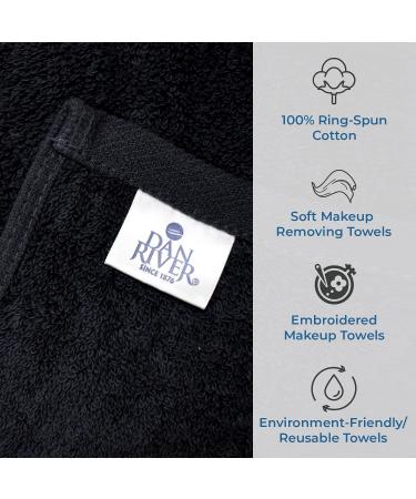 Dan River 100% Cotton Makeup Towel - Black 13x13 Towels (Pack of 6) | Gentle Face Wash & Makeup Remover Cloth - Buy Online on GoSupps.com
