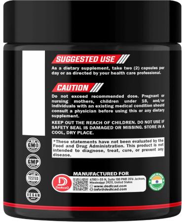 DEDICAD Urolithin A Supplement 1000mg with NAD+, CoQ10, Resveratrol and 4 More for Men & Women - 60 Capsules for 30 Days - Buy Online on GoSupps.com