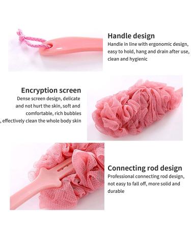 Nutteri 3 Pack Long Handled Bath Brush Set - Exfoliating Body Scrub & Back Cleaner - Shower Accessories for Women and Men - Buy Online on GoSupps.com