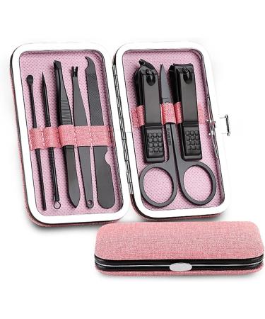 PSGS 8 PCS Nail Clipper Kit Stainless Steel High Hardness Curve Edge Black Pink Nail Cutter Scissor Tweezer Manicure Pedicure Tools (Color : 03) - Buy Online on GoSupps.com